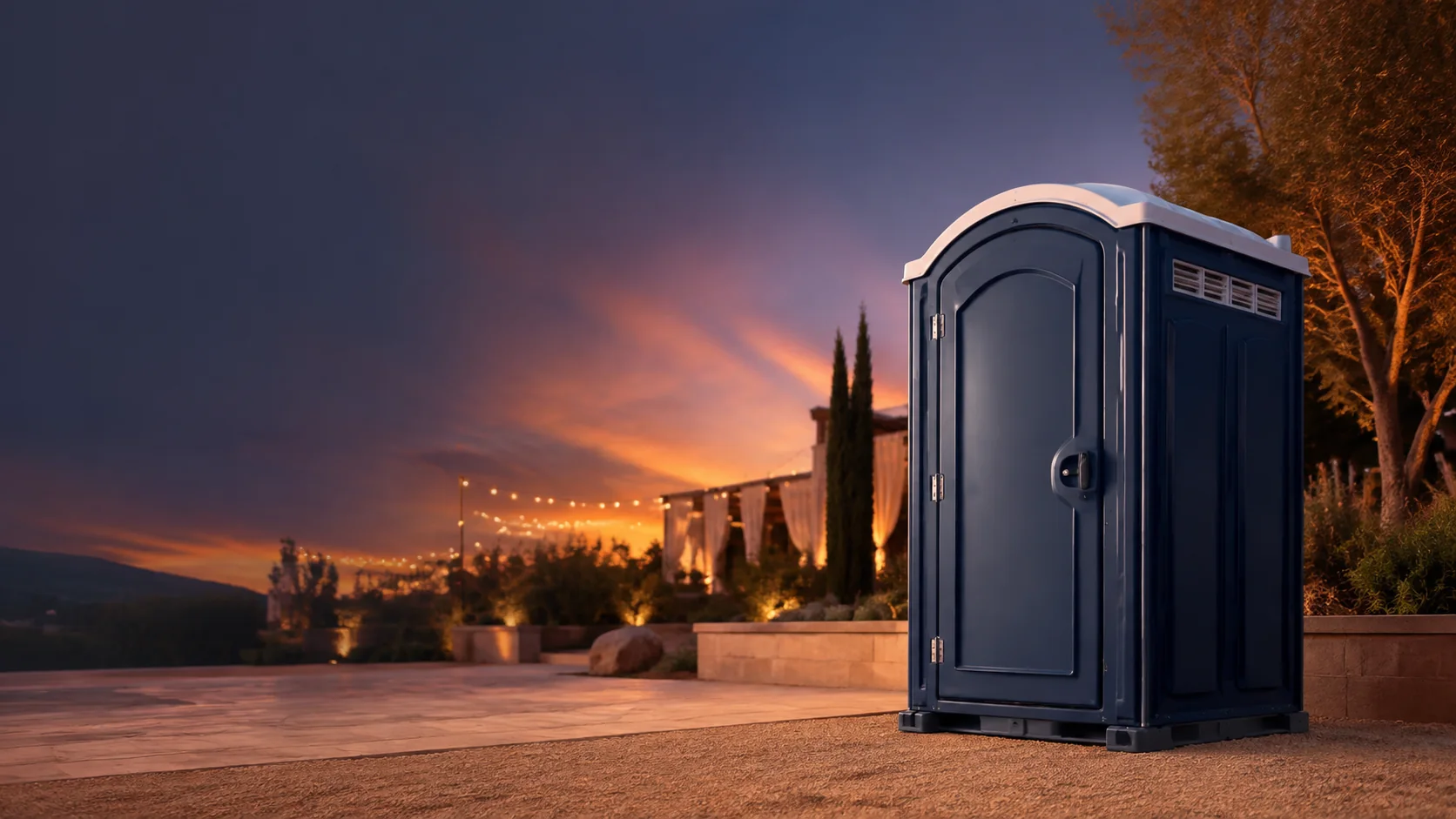 Portable restroom shown for rental planning in Wheeling, IL